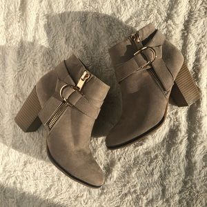 Suede ankle booties